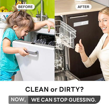 KitchenTour Dishwasher Magnet Clean Dirty Sign, Premium Stainless Steel Clean Dirty Magnet for Dishwasher Funny, Strong Magnet Non-Scratch Dishwasher Sign Kitchen Decor and Accessories