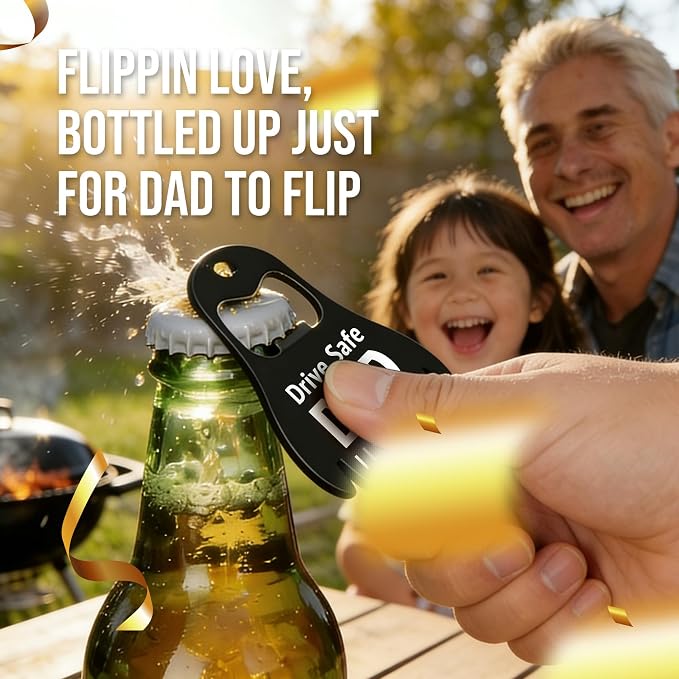 Fathers Day for Dad Gifts, Drive Safe Penguin Gifts - Beer Bottle Opener, Kitchen Bar Gadgets - Gift for Husband from Wife, Dad I Flippin Love You Fathers Day Decoration, Men Christmas Birthday Gift