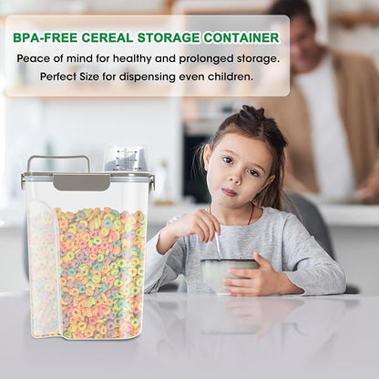 TBMax Airtight Rice Container 10 Lbs, Cereal Dispenser, Pet Cat Dog Food Storage Container, Plastic Kitchen Pantry Food Storage Holder with Cup -Dark Grey