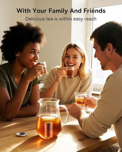 House Again 2 Pack Tea Infusers, Extra Fine Mesh Tea Strainers for Loose Tea, Updated Slim Threaded Lid & 304 Stainless Steel, Filter Bags Diffusers, Loose Leaf Tea Steeper for Brew Tea Spices