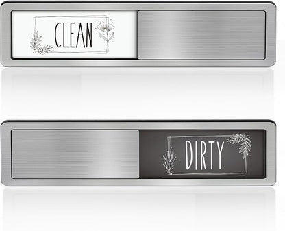 Dishwasher Magnet Clean Dirty Sign - Stainless Steel Dishwasher Magnetic Sign - Clean & Dirty Dishwasher Slider Easy to Indicator - Kitchen Gadgets