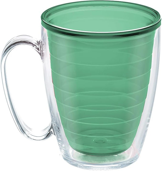 Tervis Clear & Colorful Tabletop - Bright Colors Mug Collection Made in USA Double Walled Insulated Tumbler Travel Cup Keeps Drinks Cold & Hot, 16oz Mug - 4pk, Assorted