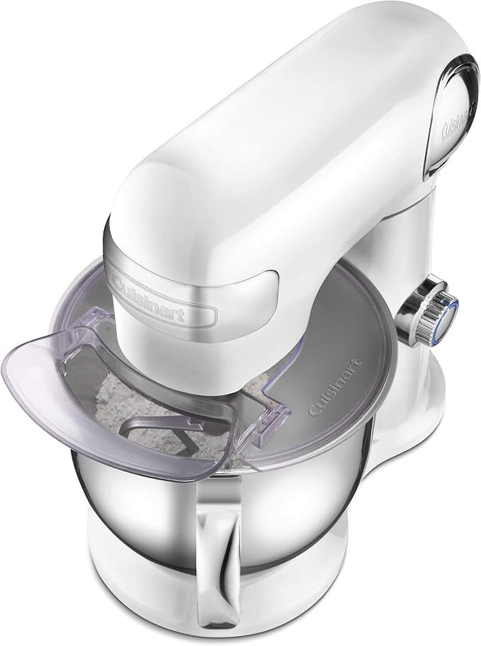 Cuisinart SM-50FR 5.5-Quart Stand Mixer, Brushed Chrome, White (Renewed)