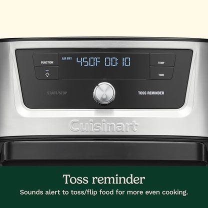 Cuisinart Air Fryer, 9-Quart Basket Stainless Steel Fryer Oven with 6 Presets to Roast, Bake, Broil, Air Fry, Dehydrate and Keep Warm, Dishwasher-Safe Parts, Quick & Easy Meals, AIRX-221, Black