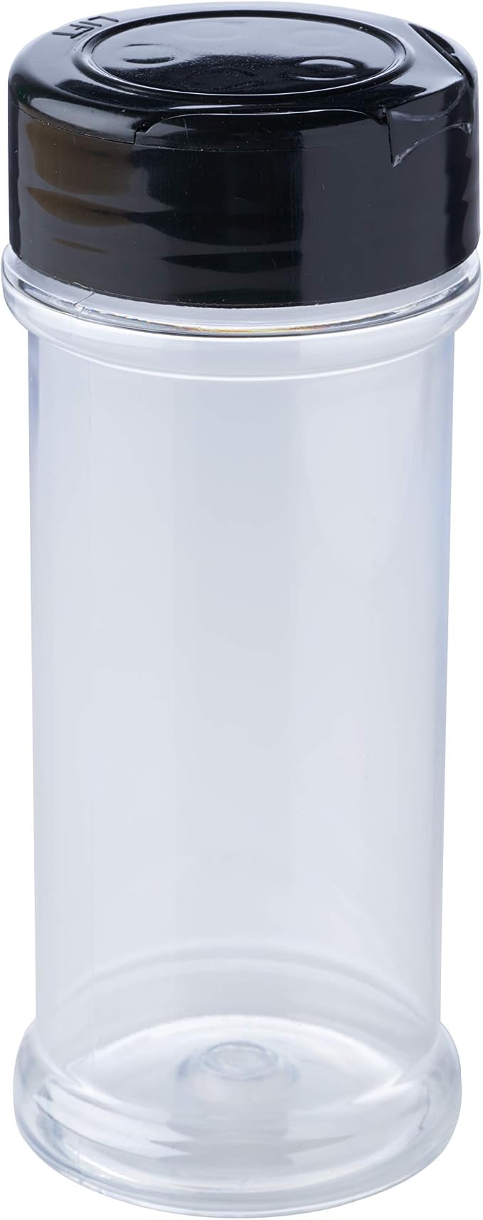 12 Pack of 6 Oz. Empty Clear Plastic Spice Bottles with Black Top Lids For Storing and Dispensing Salt, Sweeteners and Spices - Food-Grade Spice Jars for Kitchen and Home Spice Organization