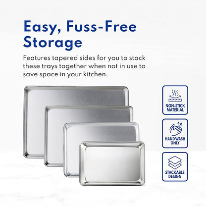 New Star Foodservice Commercial-Grade 18-Gauge Aluminum Sheet Pan/Bun Pan, Two Thirds Size, 15 x 21 x 1 in