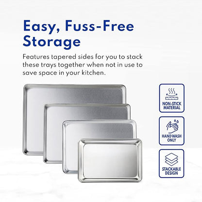 New Star Foodservice Commercial-Grade 18-Gauge Aluminum Sheet Pan/Bun Pan, Full Size XL (18 x 26 x 1 in)