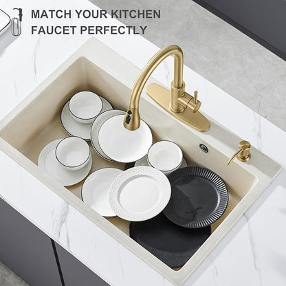 GAGALIFE Built in Counter Soap Dispenser for Kitchen Sink and Soap Dispenser Extension Tube, Anti-Leakage Upgrade with 40" Soap Tube No More Top Refill, Brushed Gold
