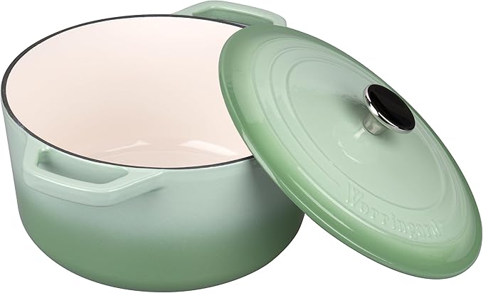 VORRINGARD Enameled Cast Iron Dutch Oven Pot with Lid, for Bread Baking, Round Bread Oven- include Sourdough Bread Baking Supplies Set, 6QT, Green