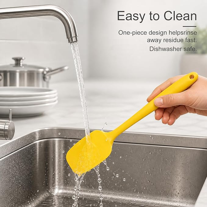 6-Piece Premium Silicone Spatula Set - Heat Resistant, Dishwasher Safe Turner, Nonstick Silicone Spatulas for Kitchen Use, Cooking