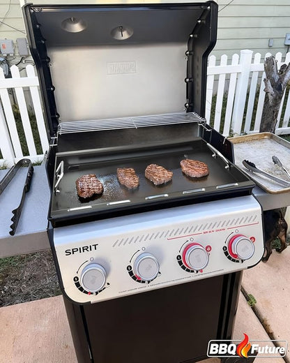 6787 Full Size Griddle Insert with Handles for Weber Spirit 400 Series (2025 Models) and Weber Spirit 300(2016–2024), Flat Top Grill Replacement for E425 S425 E435 EP425 EP435 E310 E320, Carbon Steel