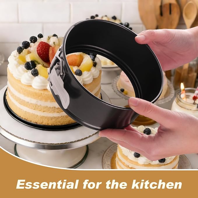 6 Pack 6 Inch Springform Pan for Baking, Nonstick Carbon Steel Cheesecake Pan with Removable Bottom, Leakproof Round Cake Pan for Mini Cheesecakes, Pizzas, Quiches