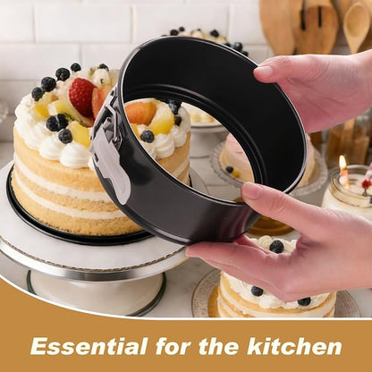 6 Pack 6 Inch Springform Pan for Baking, Nonstick Carbon Steel Cheesecake Pan with Removable Bottom, Leakproof Round Cake Pan for Mini Cheesecakes, Pizzas, Quiches
