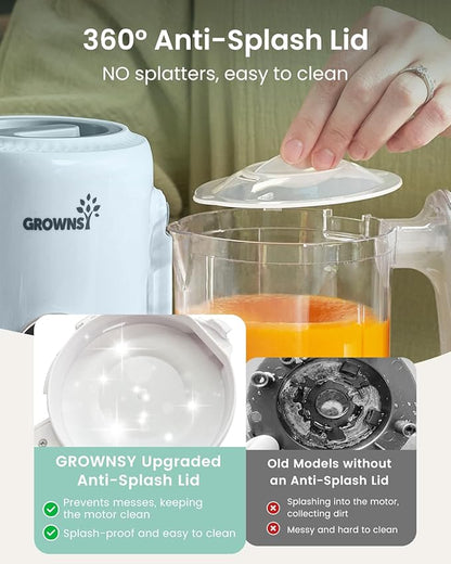 Grownsy Baby Food Maker with Steam Basket, One Step Baby Food Processor Steamer Puree Blender Grinder Mills Machine, Auto Cooking Grinding and Sterili-zing for Healthy Homemade Baby Food, Blue