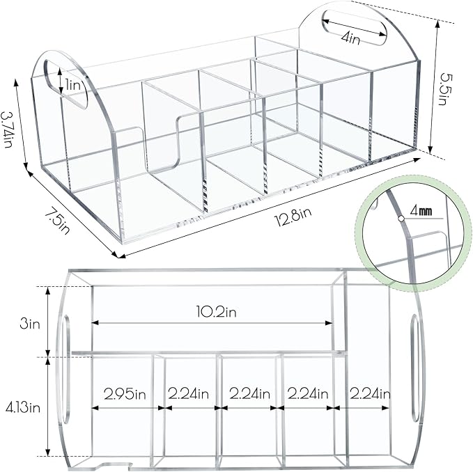 Acrylic Paper Plate Organizer, Utensil Silverware Caddy, Used For Storing Plates, Cups, Napkins, Small Snacks And Tableware - Suitable For Home, Party, Camping And Picnic