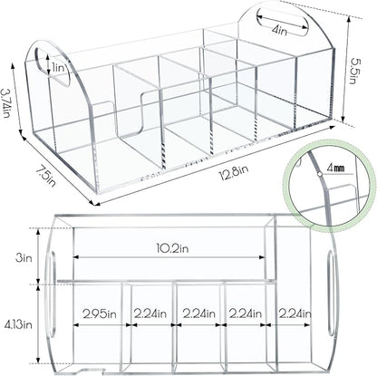 Acrylic Paper Plate Organizer, Utensil Silverware Caddy, Used For Storing Plates, Cups, Napkins, Small Snacks And Tableware - Suitable For Home, Party, Camping And Picnic