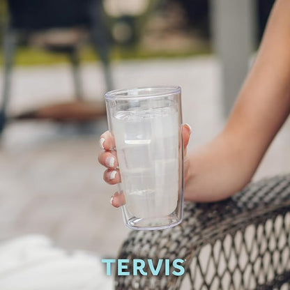 Tervis Clear & Colorful Tabletop Made in USA Double Walled Insulated Tumbler Travel Cup Keeps Drinks Cold & Hot, 16oz, River Rock