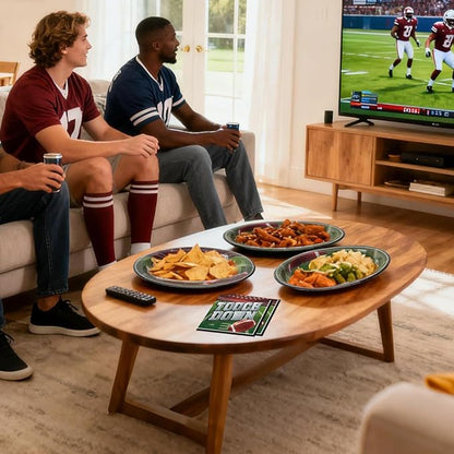Dereinwo 100 PCS Football Party Paper Plates and Napkins | Bundle Includes Paper Oval Dinner Plates Dessert Plates and Napkins for Football Party Supplies
