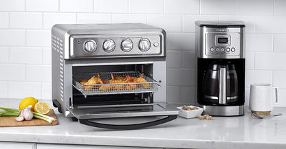 Cuisinart TOA-60 Convection AirFryer Toaster Oven, Premium 1800-Watt Oven with 7-in-1 Functions and Wide Temperature Range, Large Capacity AirFryer with 60-Minute Timer/Auto-Shutoff, Stainless Steel