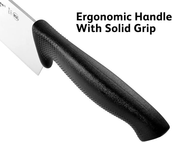 Cuisine Pro 10-Inch Chef Knife – NSF Certified High Carbon Stainless Steel Blade – Extra-Wide Razor-Sharp Edge – Ergonomic Non-Slip Handle – Dishwasher Safe