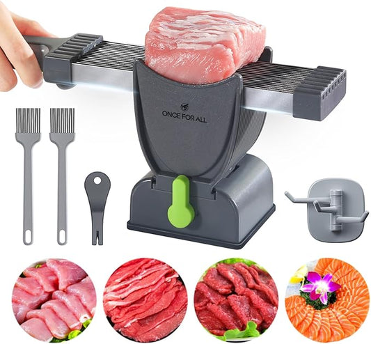 ONCE FOR ALL Fresh Meat Slicer Cleaver Kitchen Knife Set For Meat Slicing Shredding, Manual Jerky Cutter Food Slicer For Beef Pork Mutton For Home Cooking BBQ Hot Pot