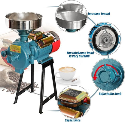 Slsy Heavy Duty Electric Dry Grain Mill Grinder, 3000W High Power Milling Machine, 110V Commercial Flour & Feed Grinder for Corn, Wheat, Rice, Coffee Beanss