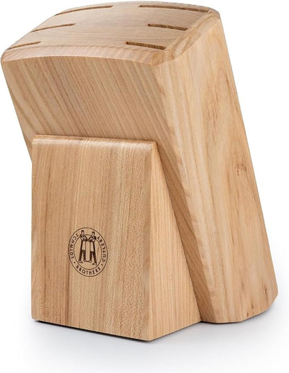 Schmidt Brothers - Atlas Series - 7-Piece Knife Set, High-Carbon Stainless Steel Cutlery with Natural Wood Knife Block