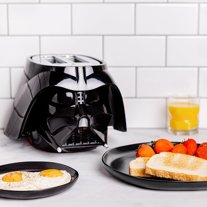 Uncanny Brands Star Wars Darth Vader Halo Toaster - Lights-Up and Makes Lightsaber Sounds
