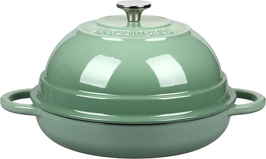VORRINGARD Cast Iron Enameled Dutch Oven Pot with Lid for Bread Baking, Bread Oven, 6 Quart, Sage Green