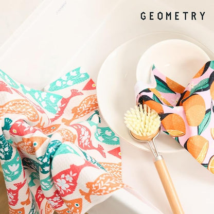 GEOMETRY Kitchen Dish Cloths - Quick Dry Dishcloths for Kitchen - Premium Dish Rags with Geoweave - 3-Pieces Night Reeds
