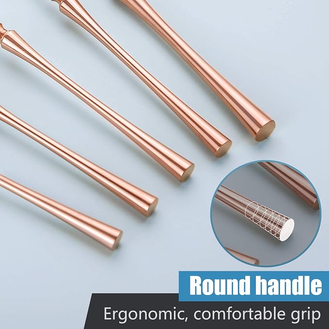 Lemeya 20-Piece Rose Gold Silverware Set for 4,Modern 18/10 Stainless Steel Flatware Set,Unique Rustic Cutlery Utensils Set,Spoon and Fork Set for Home, Restaurant,Mirror Polished,Dishwasher Safe