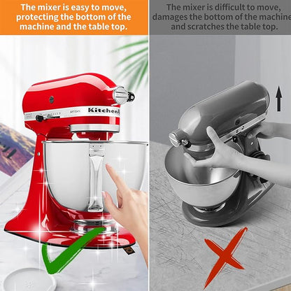 Sliding Mat for Kitchenaid Mixer with 2 Grey Kitchen Accessories, Mixer Mover Slider Mat Pad for Kitchenaid 4.5-5 Qt Tilt-Head Stand Mixer, Kitchen Appliance Slider Mat, Kitchen Aid Mixer Accessories
