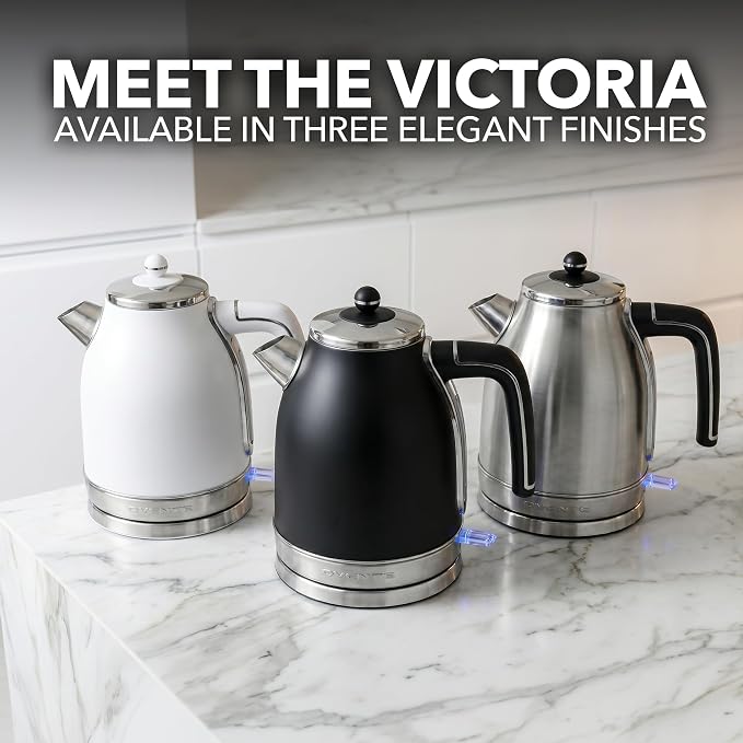 OVENTE 1.7L Electric Kettle, 1500W Fast Boiling Water Heater for Coffee or Tea with Stainless Steel BPA-Free and Cordless Body, Auto Shut-Off, Boil-Dry Protection and Removable Filter, Silver KS777S