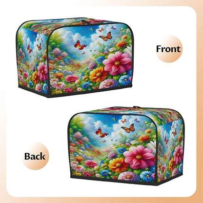 2 Slice Spring Colored Flowers Toaster Cover Waterproof Dust Fingerprint Bread Machine Cover Washable Kitchen Appliance Protector For Home Kitchen Bakeware Table Decor Women Gifts