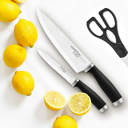 Hampton Forge Epicure Cutlery Collection, Stainless Steel Kitchen Knives & Knife Sets, 17-Piece Cutlery Set