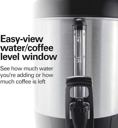 Hamilton Beach 45 Cup Fast Brew Coffee Urn and Hot Beverage Dispenser, 40521