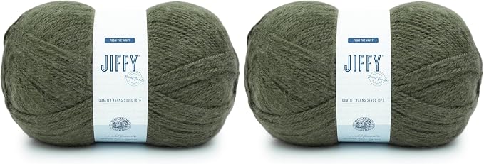 Lion Brand Yarn Jiffy Bonus Bundle, Acrylic Yarn for Crochet, Forest, 2 Pack