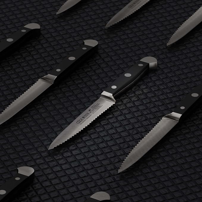Güde Alpha Series Hand Forged/Sharpened Tomato Knife Knife With Black Hostaform Handle 5-In, Made in Solingen, Germany Since 1910