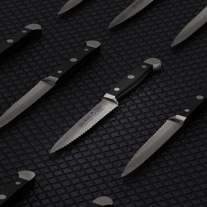 Güde Alpha Series Hand Forged/Sharpened Tomato Knife Knife With Black Hostaform Handle 5-In, Made in Solingen, Germany Since 1910