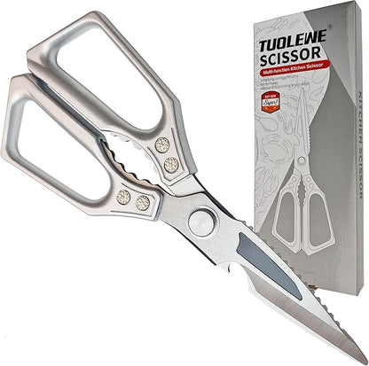 Heavy Duty Kitchen Scissors - 3.0mm Thickened Professional Stainless Steel Blades, All-Purpose Dishwasher Safe Meat & Poultry Shears for Cutting Chicken Bones, Food Prep
