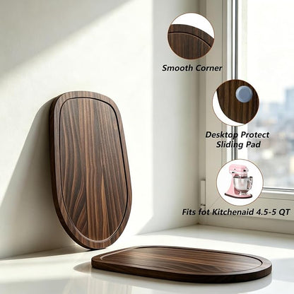 Mixer Slider Mat for Kitchenaid Stand Mixer, 4.5-5 Quart Stand Mixer Kitchen Aid Accessories and Attachments, Pine Wood Appliance Slider Mat Artisan Series for Countertop Protect