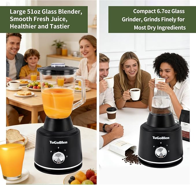 7-in-1 Multifunctional Food Processor with 68oz Processing Bowl,51oz Glass Blender,6.7oz Glass Grinder, Kneading/Chopping/Shredding/Slicing/French Fry Blades for Vegetables,Fruits,Coffee Bean
