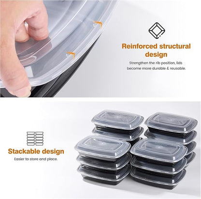 Glotoch Express 32oz 1-Compartment Meal Prep Containers with Lids, Durable BPA-Free Plastic Meal Prep Boxes, Microwave/Freezer/Dishwasher Safe, 150 Pack