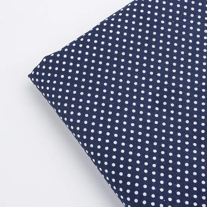 7Pcs 20" x 20" Cotton Fabric DIY Making Supplies Quilting Patchwork Fabric Fat Quarter Bundles DIY for Quilting Cotton Patchwork Cushions (Navy Blue, 20" x 20")