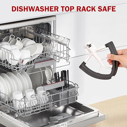 Flex Edge Beater for KitchenAid 4.5/5 Qt Tilt-Head Mixer – Flexible Silicone Edge kitchen aid paddle attachments, Auto-Scrape Bowl Scraper, For Kitchen Aid Accessories and Attachments (Gray)