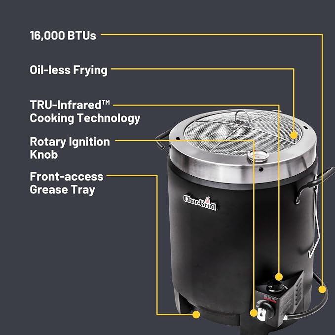 Charbroil® The Big Easy® TRU-Infrared™ Cooking Technology Propane Gas Stainless Steel Oil-Less Turkey Fryer, Black - 17102065