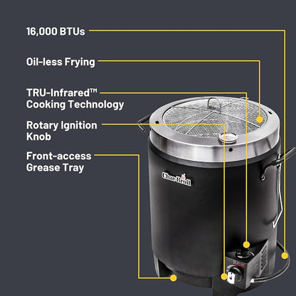Charbroil® The Big Easy® TRU-Infrared™ Cooking Technology Propane Gas Stainless Steel Oil-Less Turkey Fryer, Black - 17102065