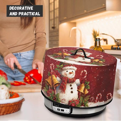 Bells Snowman Slow Cooker Cover Protection Crock Fits for Most 6-8 Quart Oval Slow Cooker Dustproof Small Appliance Accessories Christmas Decor