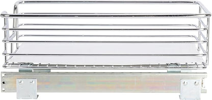Household Essentials Chrome-Plated Steel Pull-Out Basket Organizer with Plastic Accents
