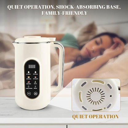 8-IN-1 Nut Milk Maker Machine, 50 oz Soy Milk Maker with LED Touch Screen for Hot/Cold Almond Soybean Milk Maker, 18 Hours Timer/Self-Cleaning/Keep Warm Homemade Oat/Nut/Juice Blender